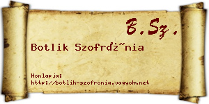 Botlik Szofrónia névjegykártya